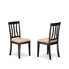 Linen Wood Kitchen Dining Chairs, Traditional Style, Cappuccino, Set of 2