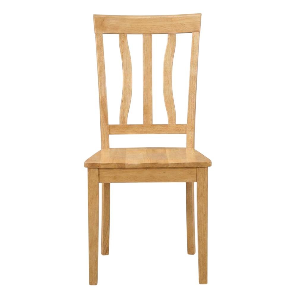 Solid Wood Antique Kitchen Dining Chairs with Slat Back, Oak, Set of 2