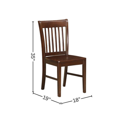 Mahogany Dining Set, Round Pedestal Table, Wooden Seat Chairs, 4-Person
