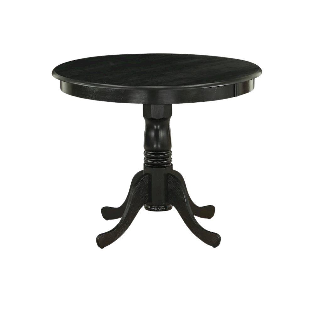 Round Dining Table, Pedestal Base, Cappuccino, Mid-Century, Solid Wood
