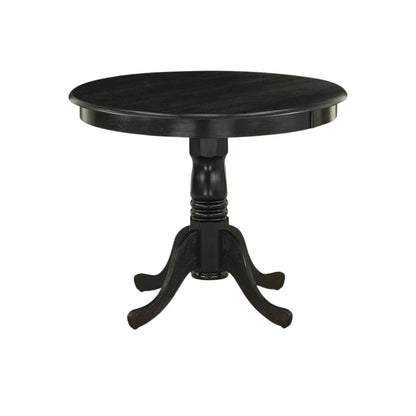 Round Dining Table, Pedestal Base, Cappuccino, Mid-Century, Solid Wood
