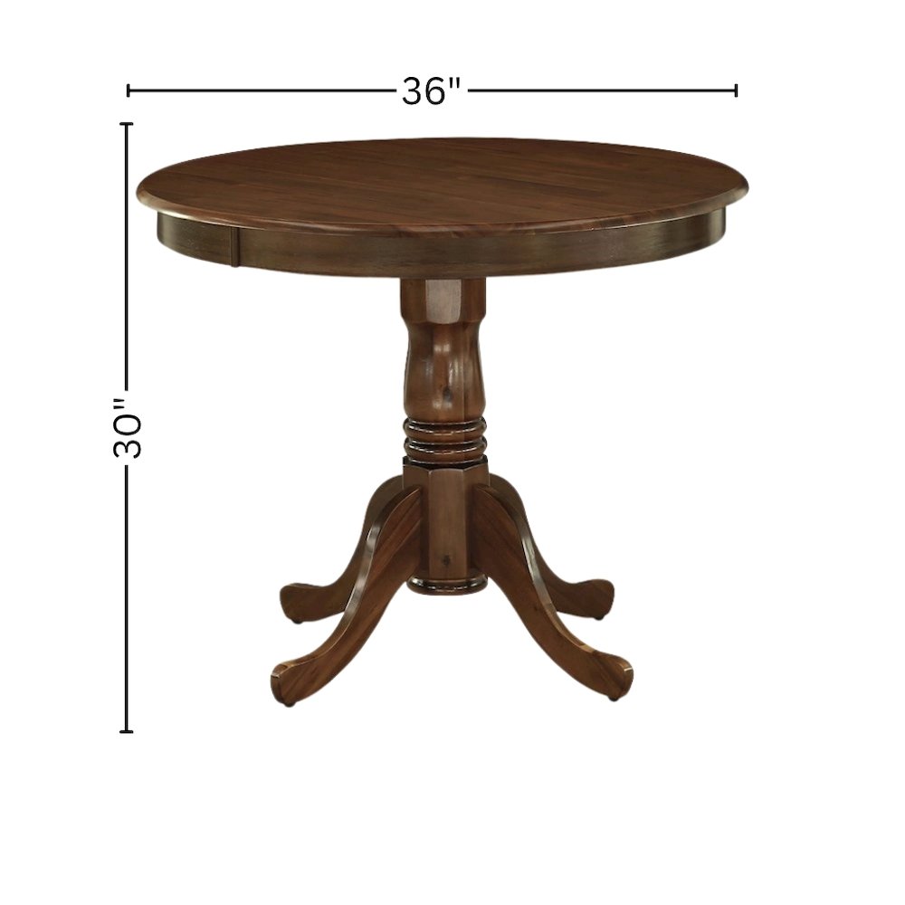 Round Dining Table, Pedestal Base, Walnut, Mid-Century, Solid Wood