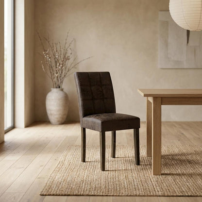 Wooden Parsons Dining Chair, Upholstered Kitchen and Dining Room Chair, Set of 2