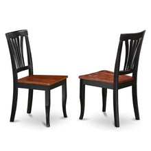Solid Wood Traditional Dining Chair, Black & Cherry, Set of 2