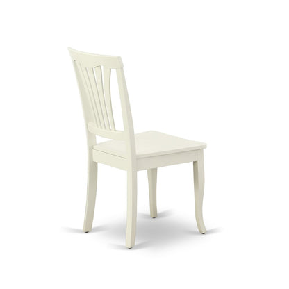 East West Furniture 3 Piece Dining Table Set Includes 1 Round Pedestal Dining Table and 2 Linen White Dinning Room Chairs with Slatted Back - Linen White Finish