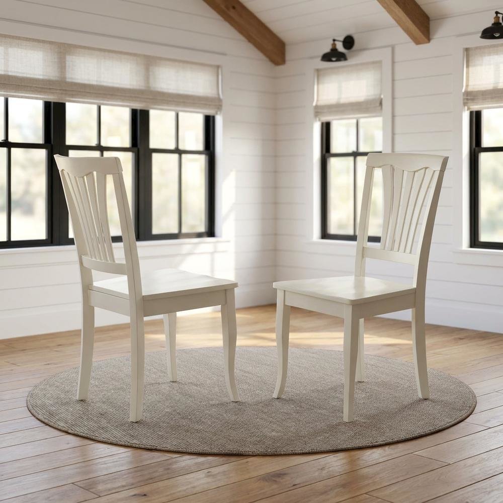 Linen-Upholstered Dining Chair with Wood Legs for Dining Room, Set of 2