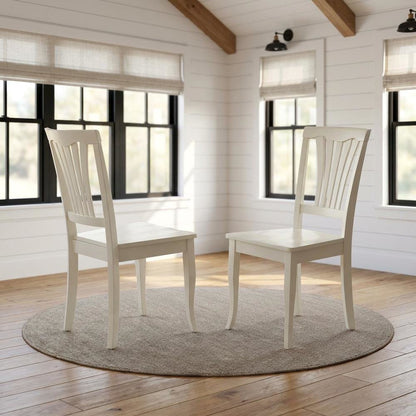 Linen-Upholstered Dining Chair with Wood Legs for Dining Room, Set of 2