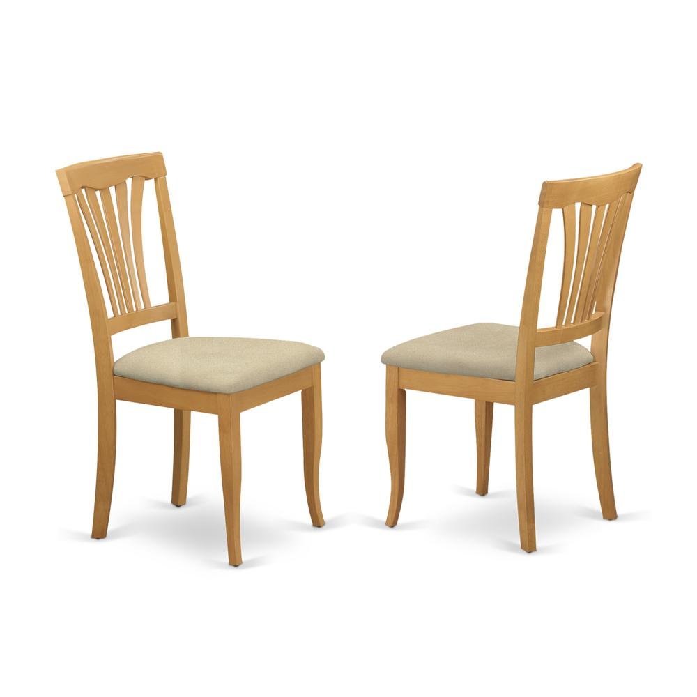 Elegant Wooden Dining Chairs with Cushioned Seat – Set of 2, Oak Finish