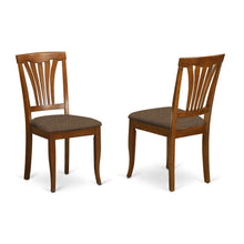Elegant Wooden Dining Chairs – Linen Fabric Kitchen Chairs, Set of 2