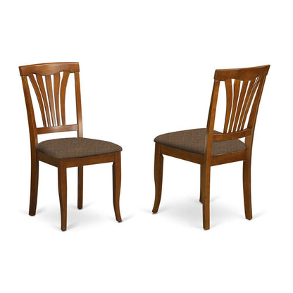 Elegant Wooden Dining Chairs – Linen Fabric Kitchen Chairs, Set of 2