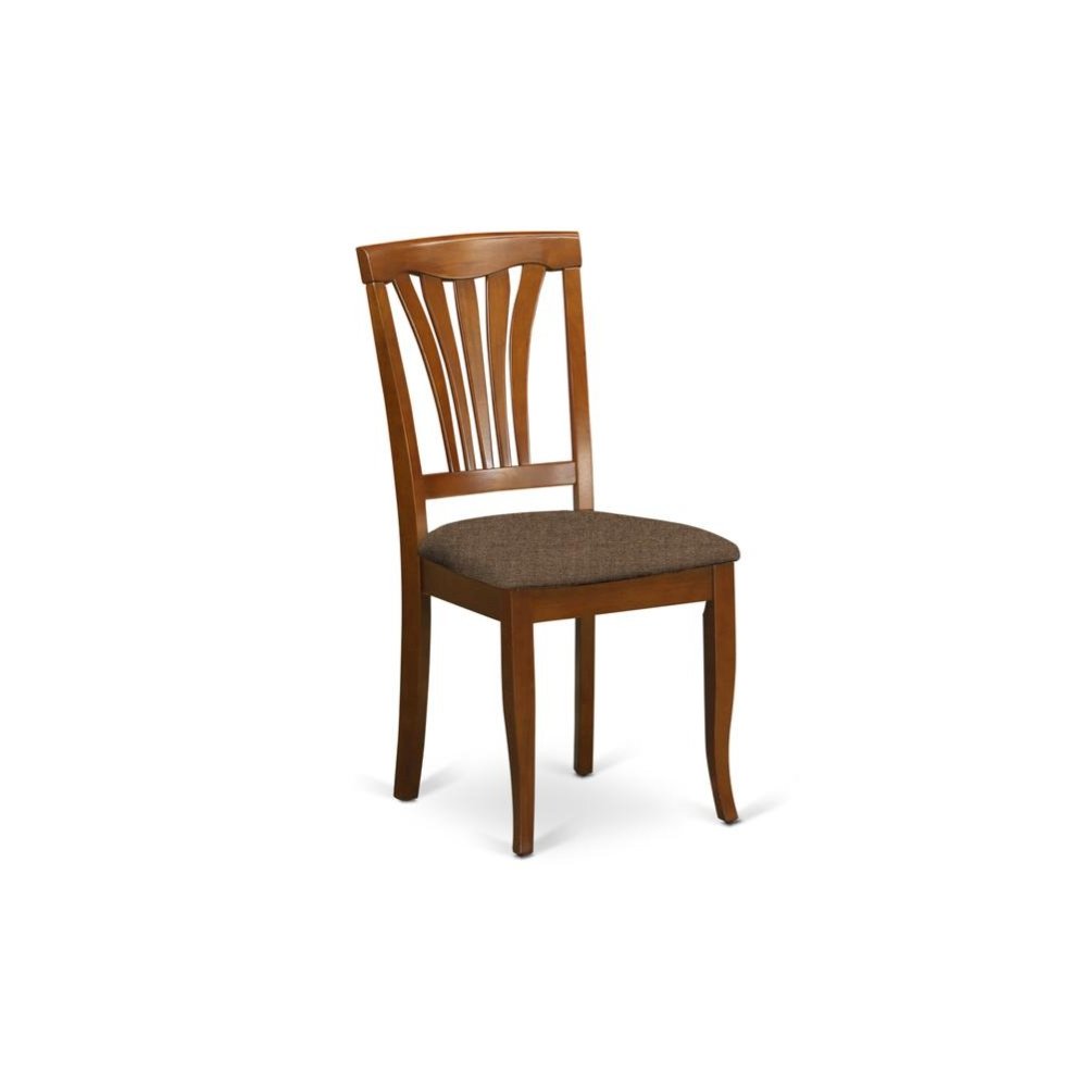 Elegant Wooden Dining Chairs – Linen Fabric Kitchen Chairs, Set of 2