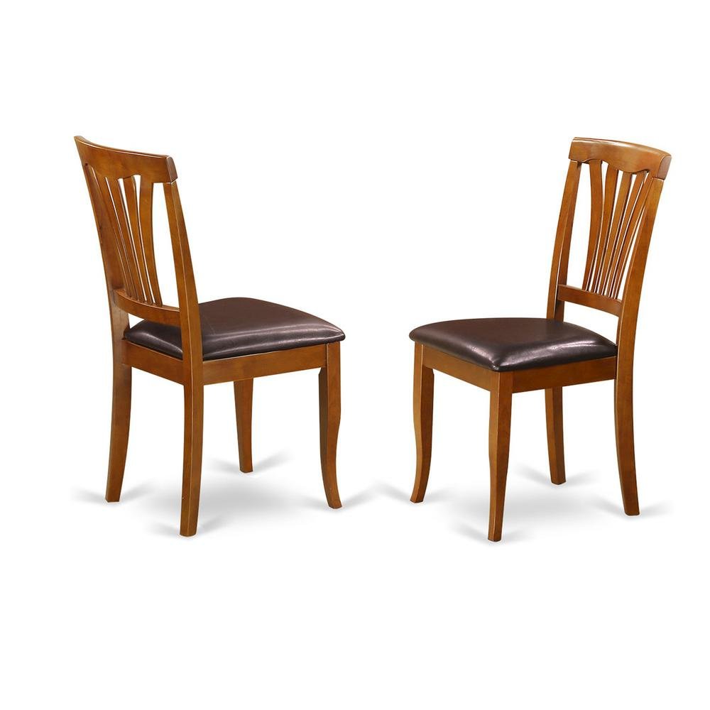 Elegant 5-Piece Kitchen Table Set with Leaf and 4 Chairs – Brown Finish
