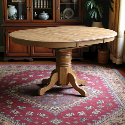 Elegant Oval Dining Table – Extendable Solid Wood Round Kitchen Table
