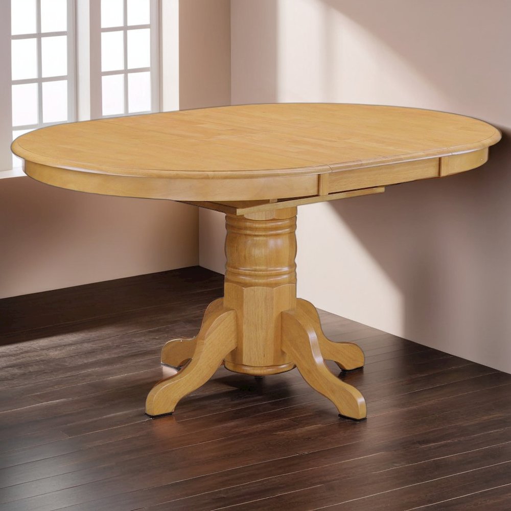 Elegant Oval Dining Table – Extendable Solid Wood Round Kitchen Table