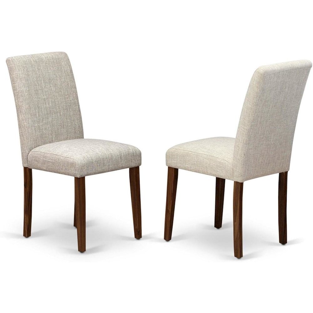 Parsons Dining Chairs, Set of 2, Doeskin Linen, High Back, Antique Walnut
