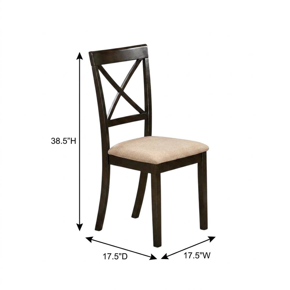Solid Wood X-Back Dining Chair with Microfiber Upholstered Seat for Dining Room, Set of 2