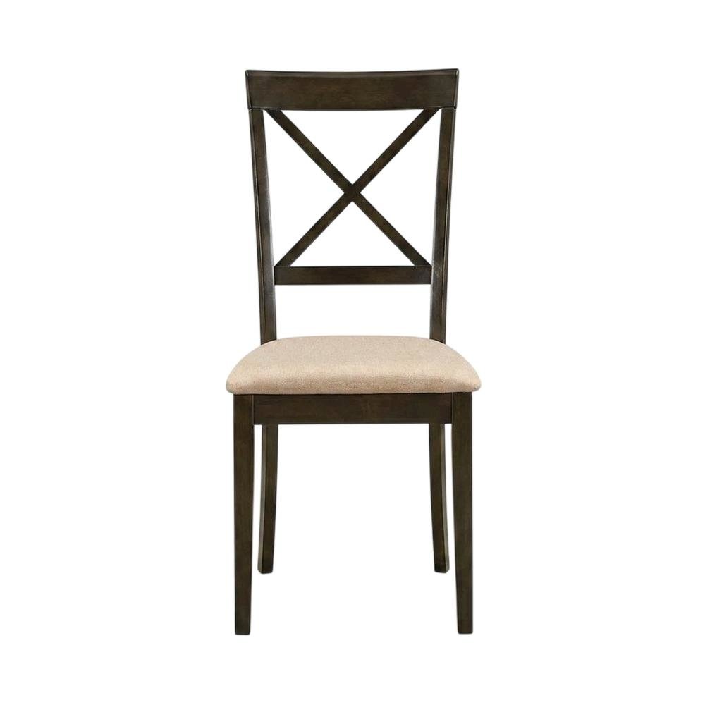 Solid Wood X-Back Dining Chair with Microfiber Upholstered Seat for Dining Room, Set of 2
