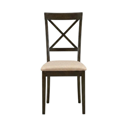 Solid Wood X-Back Dining Chair with Microfiber Upholstered Seat for Dining Room, Set of 2