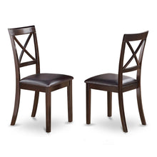 Solid Wood X-Back Dining Chair with Faux Leather Upholstered Seat, Set of 2