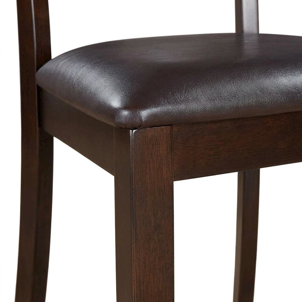 Solid Wood X-Back Dining Chair with Faux Leather Upholstered Seat, Set of 2