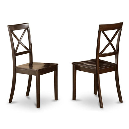 Solid Wood X-Back Dining Chairs with Wood Seat for Dining Room, Set of 2