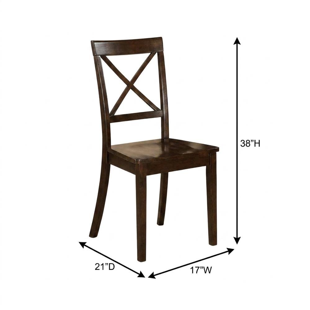 Solid Wood X-Back Dining Chairs with Wood Seat for Dining Room, Set of 2
