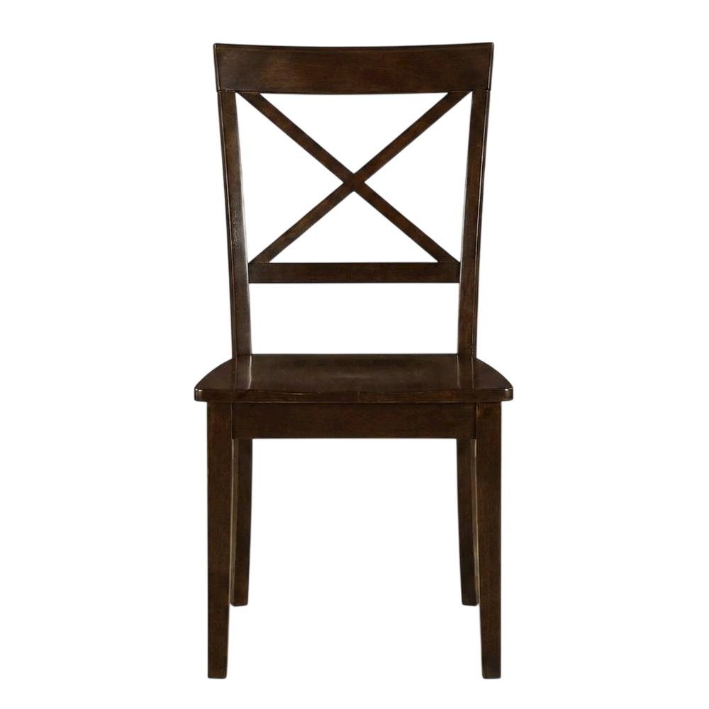 Solid Wood X-Back Dining Chairs with Wood Seat for Dining Room, Set of 2