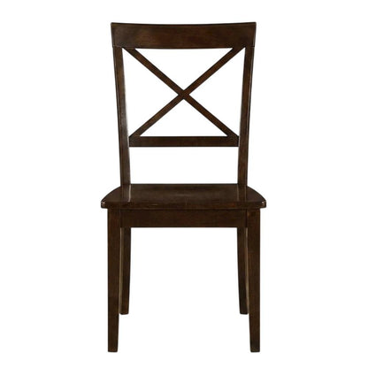 Solid Wood X-Back Dining Chairs with Wood Seat for Dining Room, Set of 2
