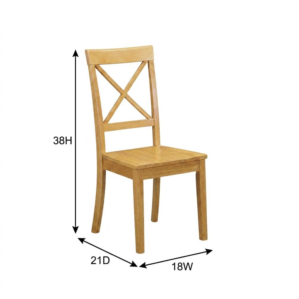 Dining Chair with High Back for Kitchen and Dining Room Table, Oak, Set of 2