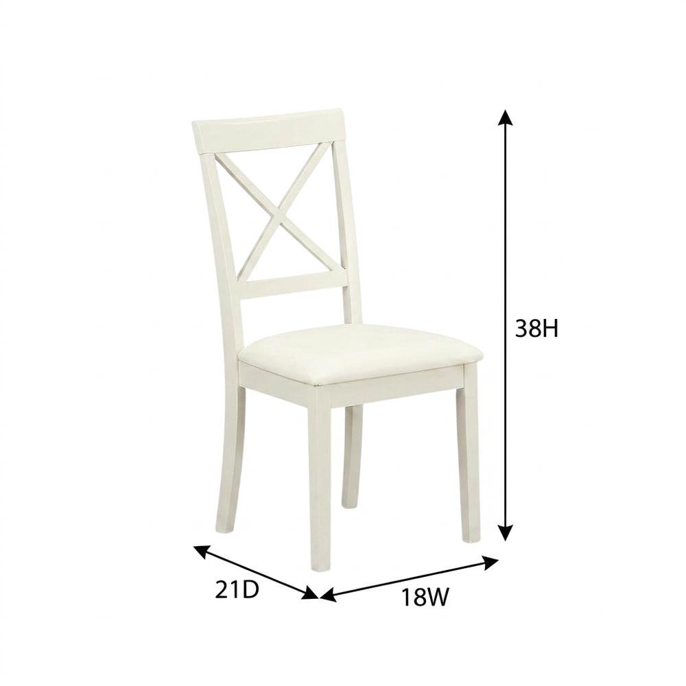Linen-Upholstered Dining Chair with Solid Wood Legs for Dining Room, Linen White, Set of 2