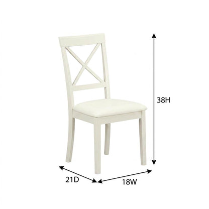 Linen-Upholstered Dining Chair with Solid Wood Legs for Dining Room, Linen White, Set of 2
