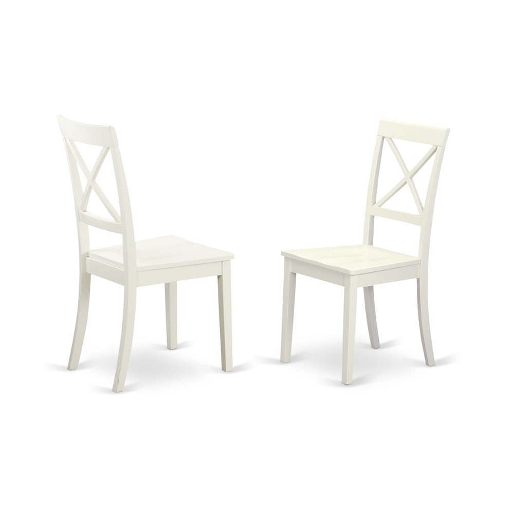 Solid Wood Farmhouse Dining Chairs with X-Back for Dining Room, Set of 2