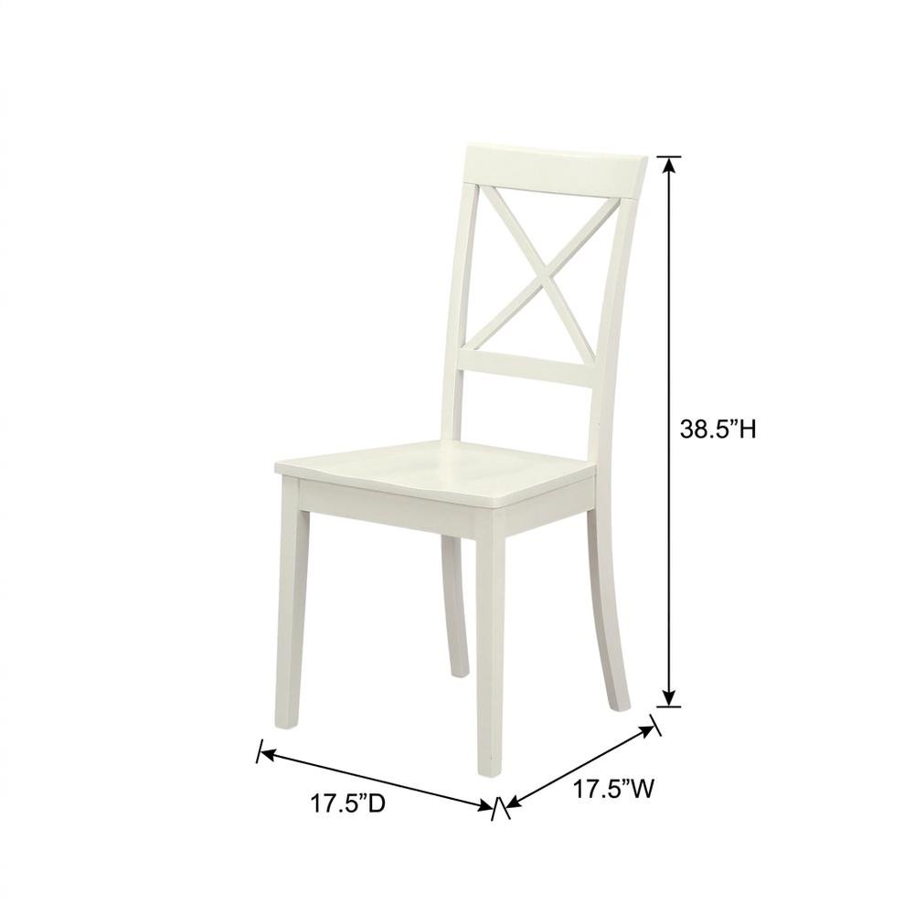 Solid Wood Farmhouse Dining Chairs with X-Back for Dining Room, Set of 2