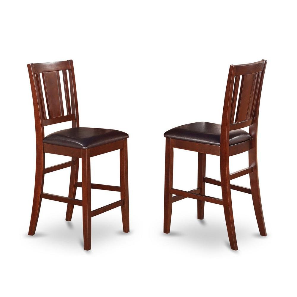 Elegant Wooden Bar Stools – Counter Height Chairs with Back, Set of 2