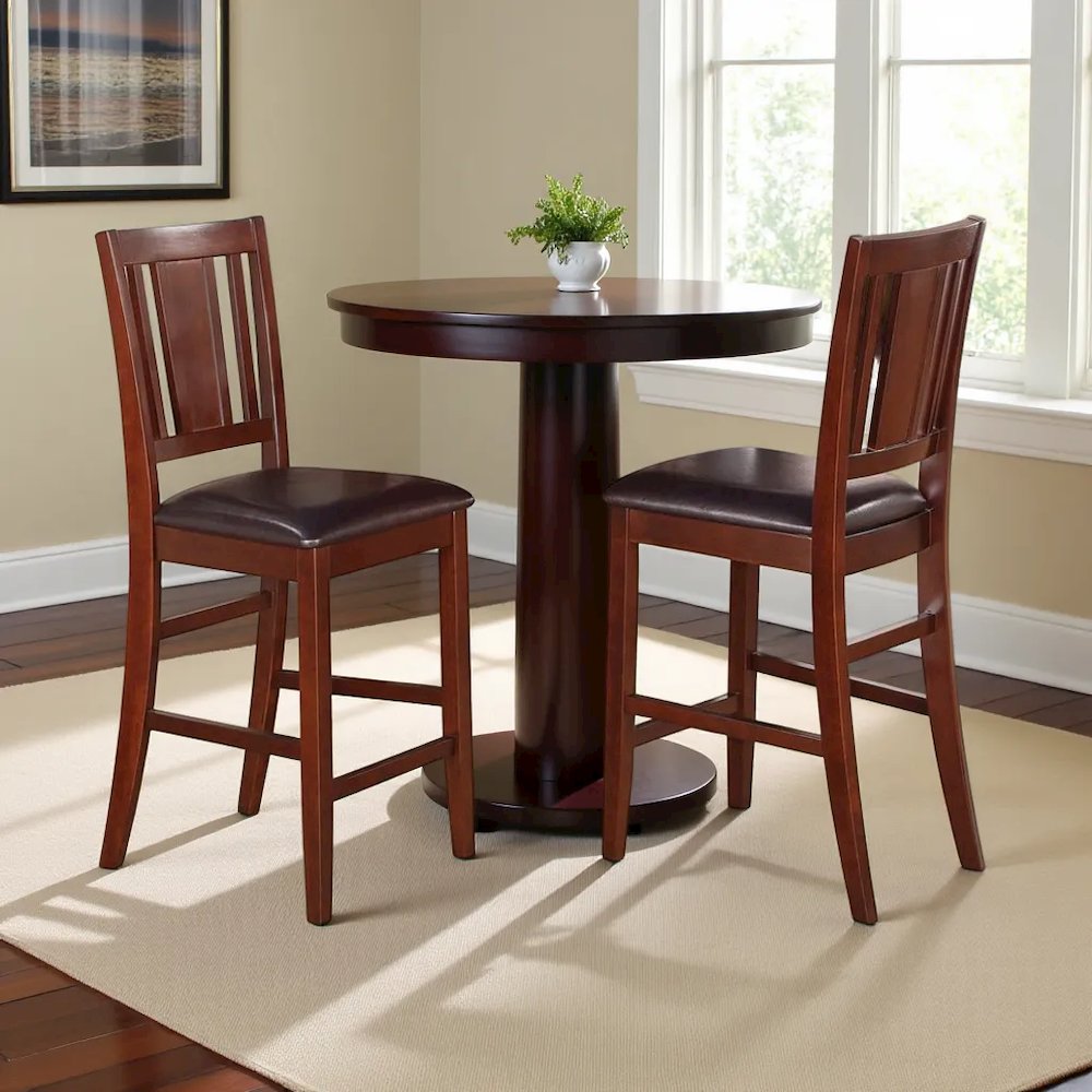 Elegant Wooden Bar Stools – Counter Height Chairs with Back, Set of 2