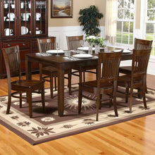 Espresso Kitchen Table and Chairs Set, 7 Pc Dining Table Set for 6