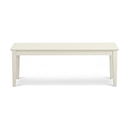 Wooden Dining Bench with Linen-Upholstered Seat for Bedroom or Entryway, White
