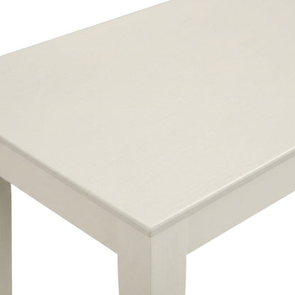 Wooden Dining Bench with Linen-Upholstered Seat for Bedroom or Entryway, White