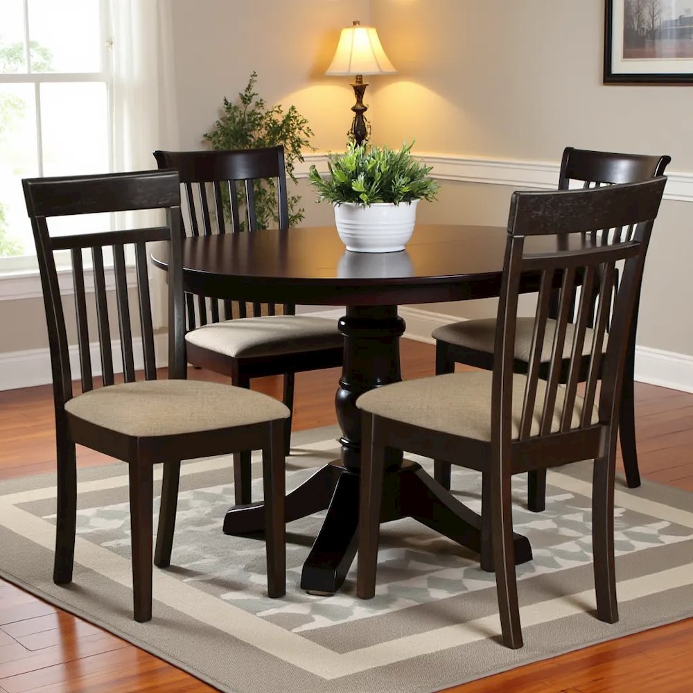 Elegant Slat Back Dining Chairs – Wooden Kitchen Chairs, Set of 2