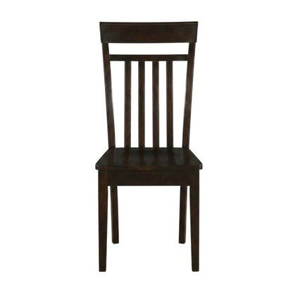 Solid Wood Slat-Back Dining Chairs with Wood Seat for Dining Room, Set of 2
