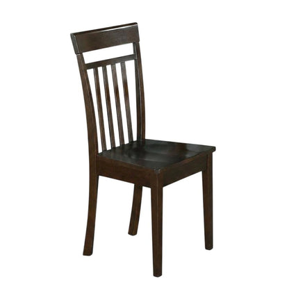 Solid Wood Slat-Back Dining Chairs with Wood Seat for Dining Room, Set of 2