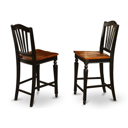Elegant Counter Height Chairs – Wooden Bar Stools with Backs, Set of 2