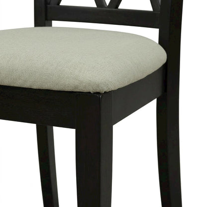 Upholstered Parsons Dining Chair with High Back for Dining Room, Black, Set of 2