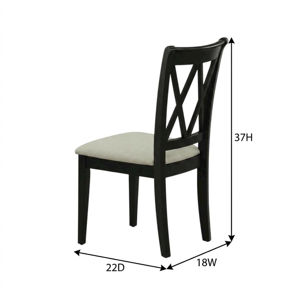 Upholstered Parsons Dining Chair with High Back for Dining Room, Black, Set of 2