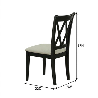 Upholstered Parsons Dining Chair with High Back for Dining Room, Black, Set of 2