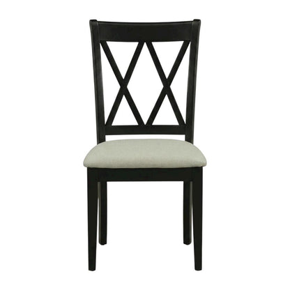 Upholstered Parsons Dining Chair with High Back for Dining Room, Black, Set of 2