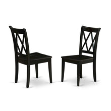 Solid Wood Dining Chairs with Double Cross Back, Black, Set of 2