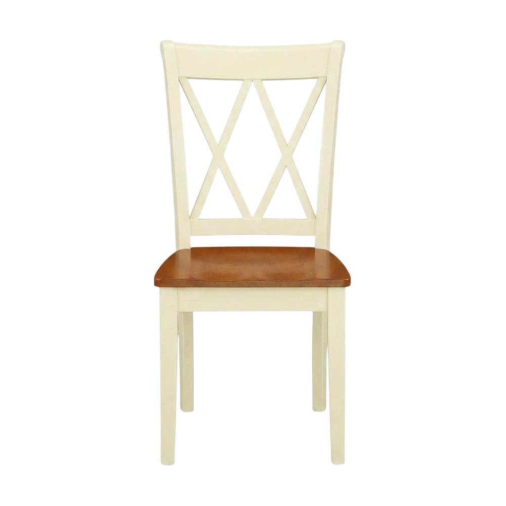 Wooden Dining Chair with Ladder Back for Kitchen and Dining Room, Set of 2
