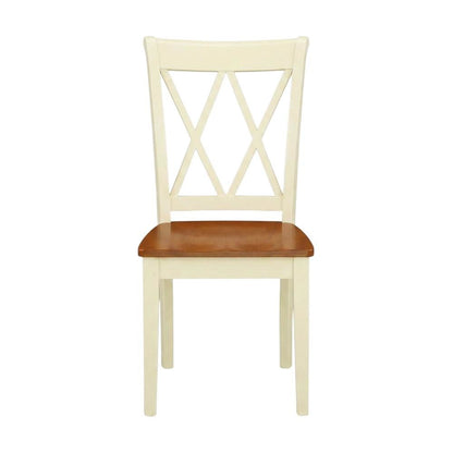 Wooden Dining Chair with Ladder Back for Kitchen and Dining Room, Set of 2