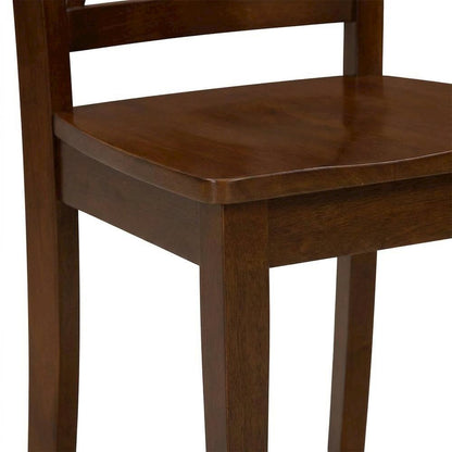 Solid Wood Dining Chair with Double X-Back for Kitchen and Dining Room, Espresso